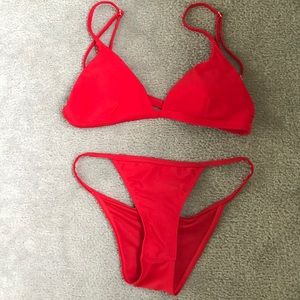 Red triangle bikini